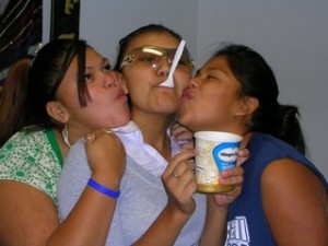 Enjoying ice cream