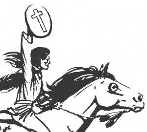 Rider with the cross